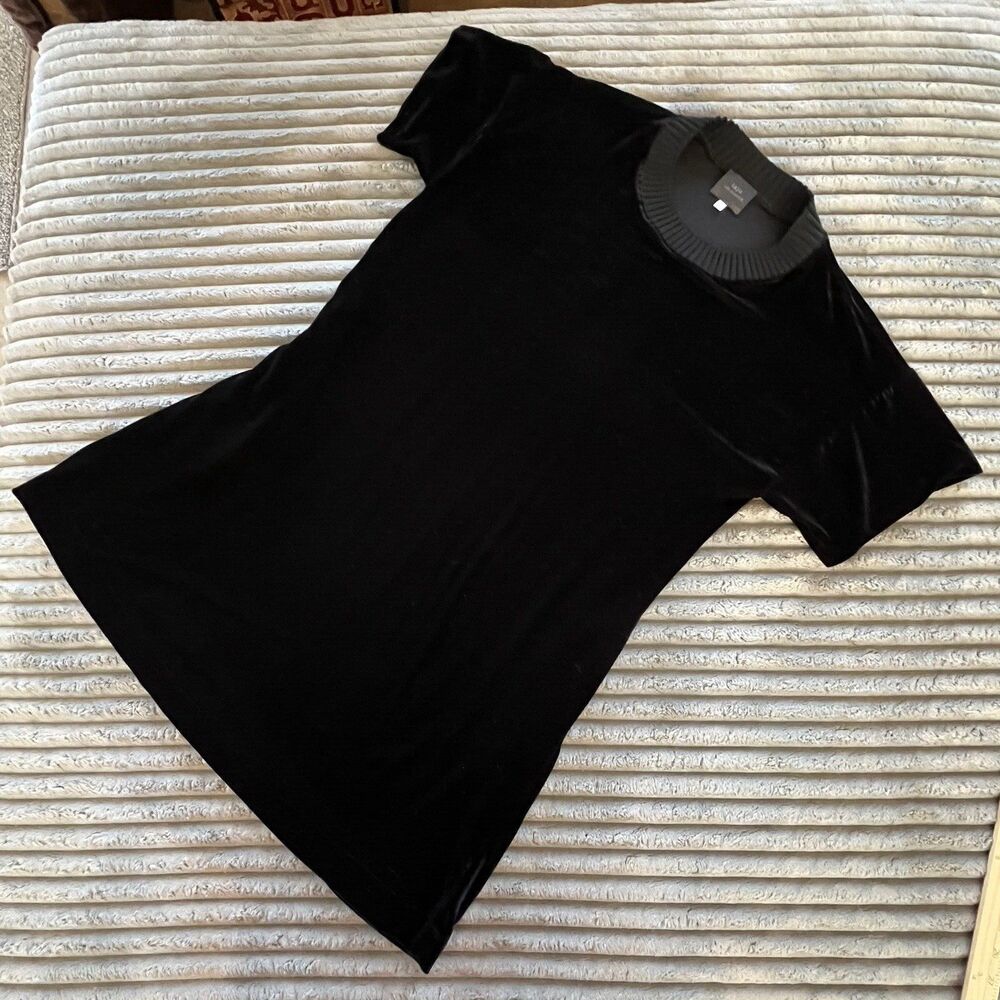 Laju Los Angeles Velvet Black Dress Straight A Line Mini Women's Size S